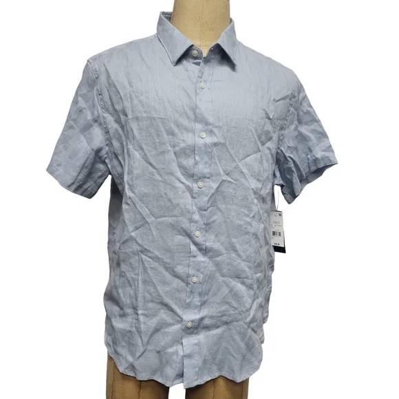Bloomingdale's Men's Store 100% Short Sleeve Linen Shirt. Size XL. NWT $88 - Picture 5 of 10